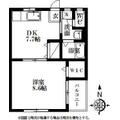 アールハウスⅢ ２０２ １DKの間取り図