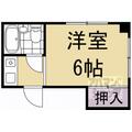 禅昌院町ハイツ ２０８ １Kの間取り図