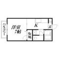浜松市中央区 布橋２丁目 1階 １Kの間取り図