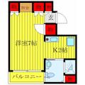 Ｊ‐ＰＡＬＡＣＥ ２０１ ワンルームの間取り図