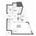 プラウドフラット白金高輪 ２０１ ワンルームの間取り図