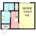 ＦＩＯＲＥ三ツ沢 202 １Kの間取り図