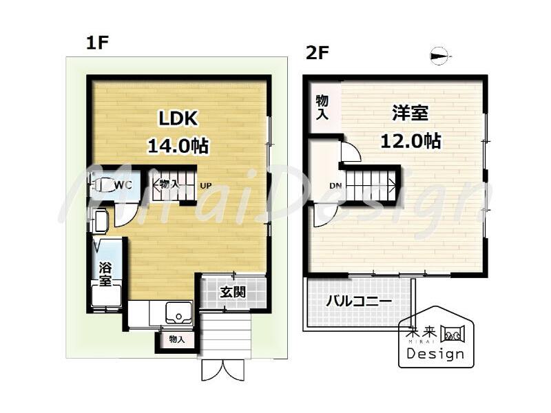 Yawata City, Yawata Nakano-yama, 2-story, 1LDK (Kuzuha Station) 4.2 million yen