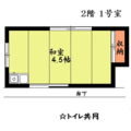 太陽荘 1号室 ワンルームの間取り図