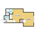 サンパーク 2階 １DKの間取り図