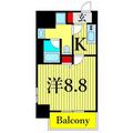 ＨＹ’ｓ　田端ＩＩｗｅｓｔ １００１ １Kの間取り図