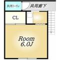 御殿山三宅フラッツ 2階 １Kの間取り図