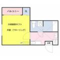 コンパートメントハウス千葉Ⅰ 2階 １Kの間取り図