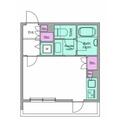 レジディア市ヶ谷 ２０６ ワンルームの間取り図