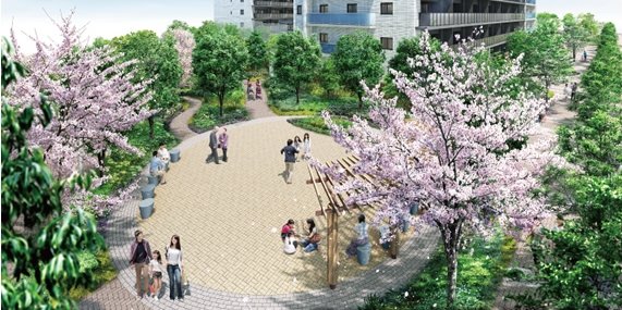 コミュニティガーデン(多目的広場・有効空地)完成図
