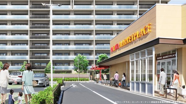 サニーテラス・スーパーマーケット直結居住者専用通路 完成CG