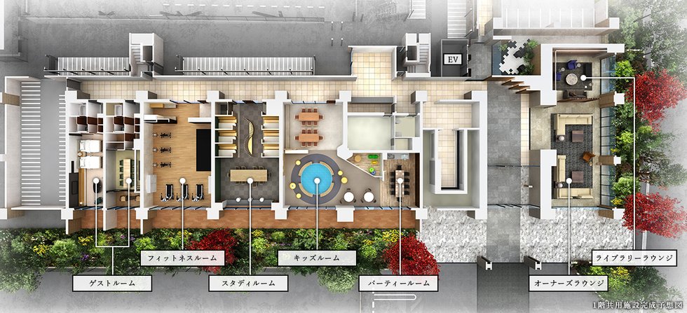 宮崎市過去最大級(※1)のレジデンスに相応しい、贅を尽くした8つの共用空間。