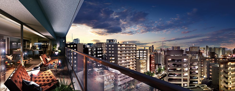 室内完成予想図(眺望:2018年4月撮影14階相当)※1