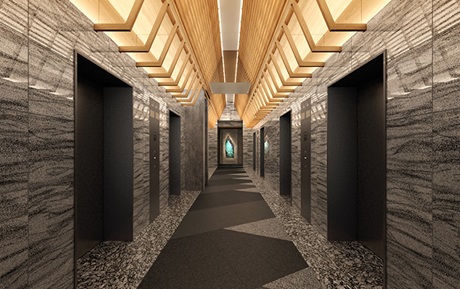 エレベーターホール＋アート完成予想CG