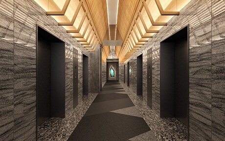 エレベーターホール＋アート完成予想CG