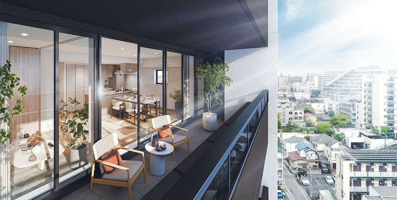 バルコニー完成予想図（Cタイプ／分譲済）