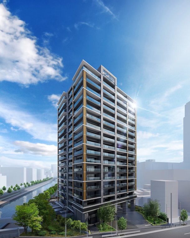 とうきょうシティ Tokyo City Line Silhouette Typographic Design Stock