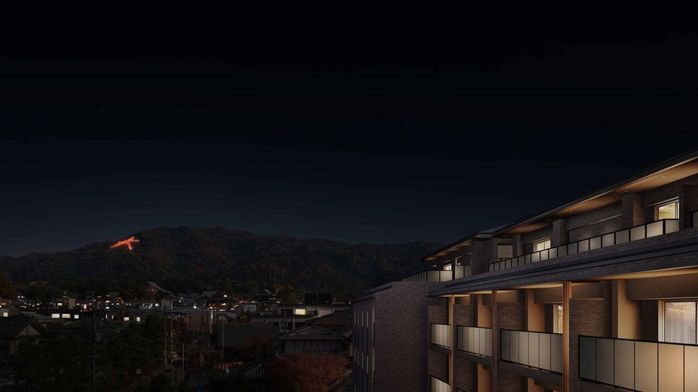東山を望む外観完成予想CG