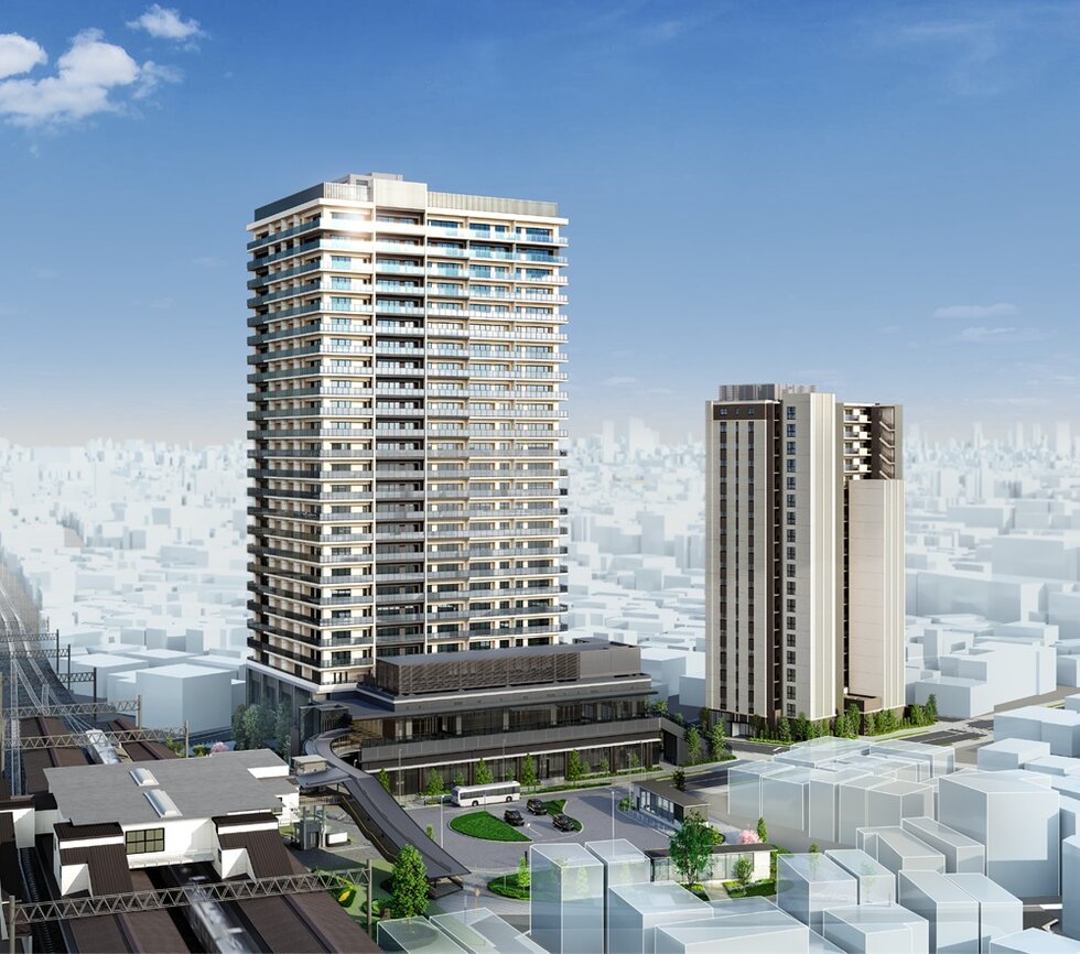 再開発街区・外観完成予想図