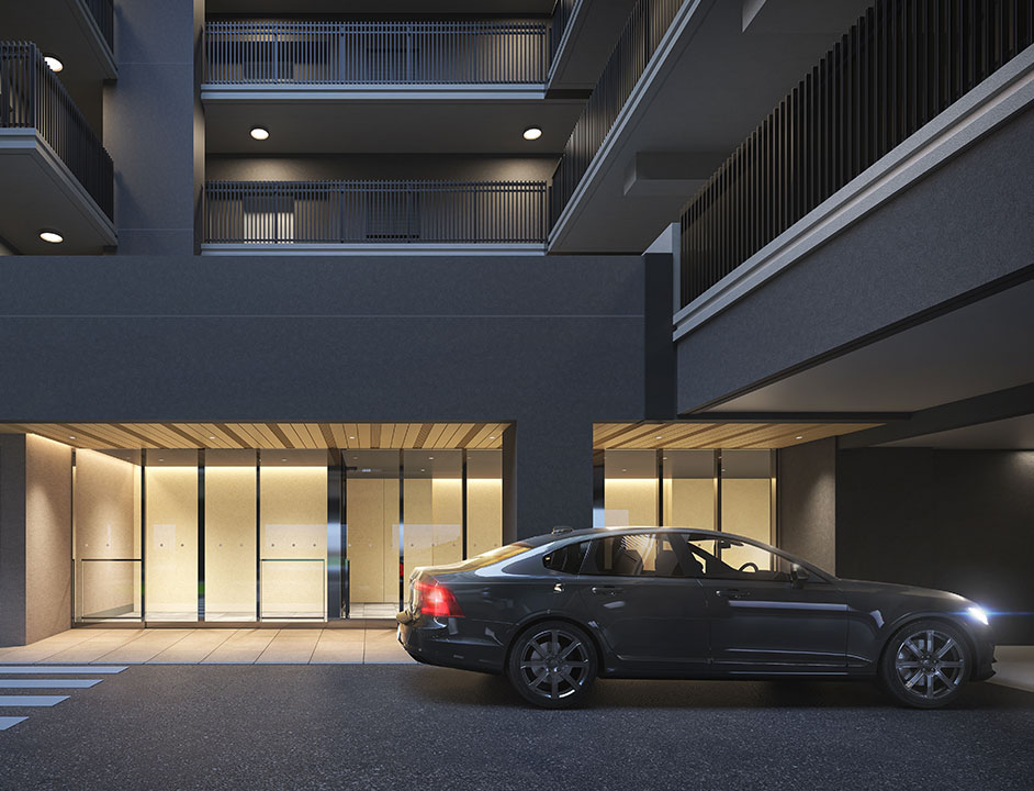 サブエントランス外観完成予想CG