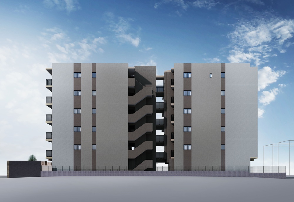 外観完成予想図（南西正面）