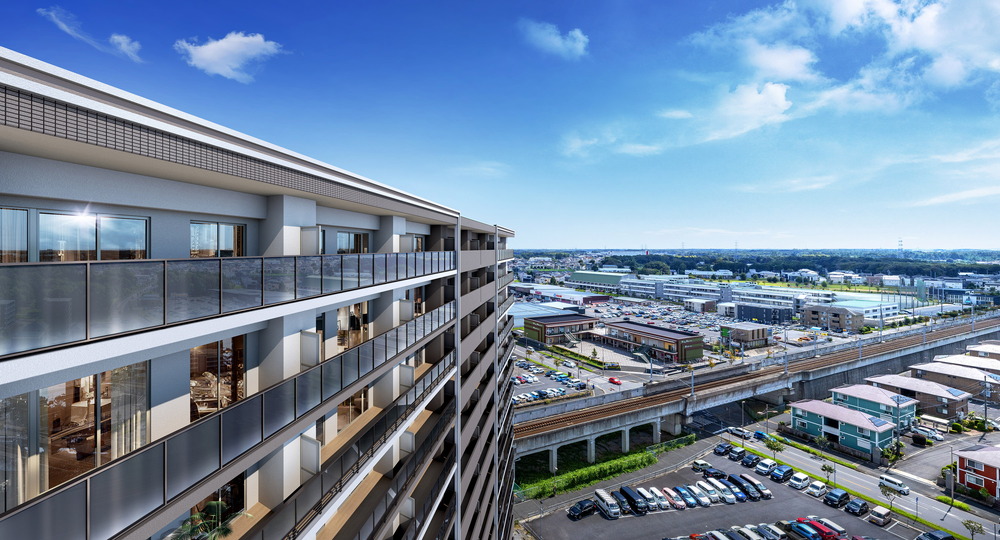 外観完成予想図（眺望合成）