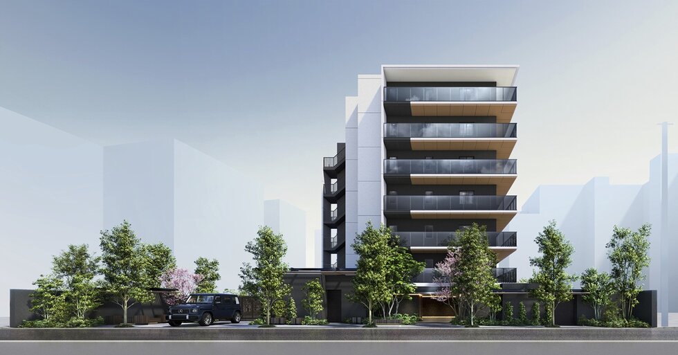 エントランス側外観完成予想図