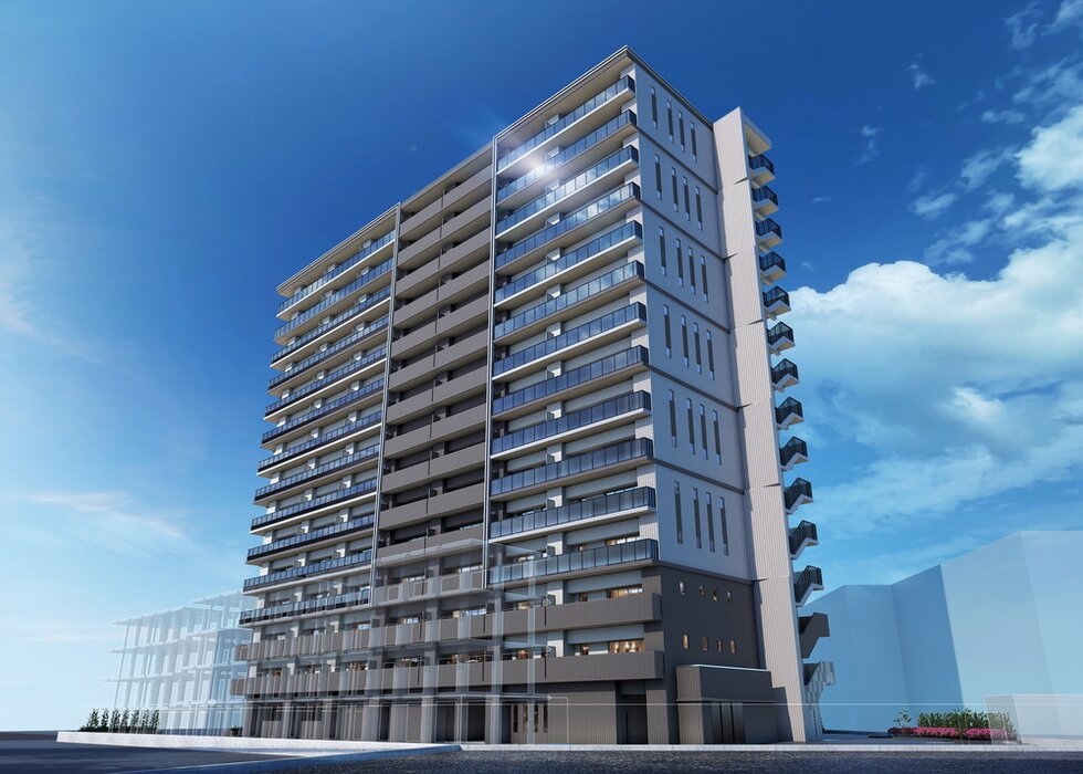 外観完成予想図（見上げ）