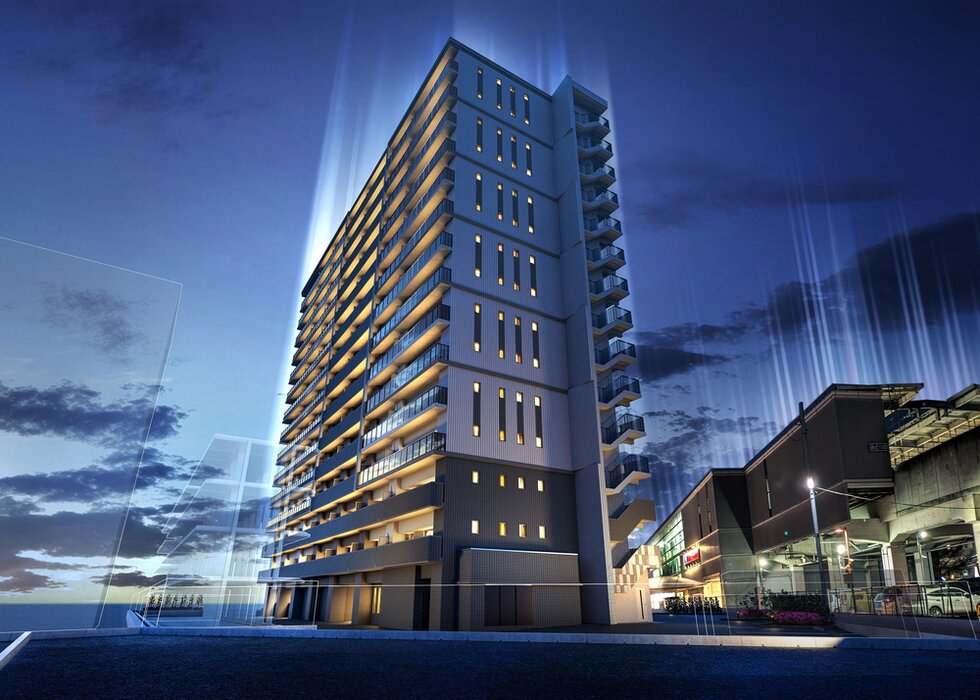 外観完成予想図（夜景）