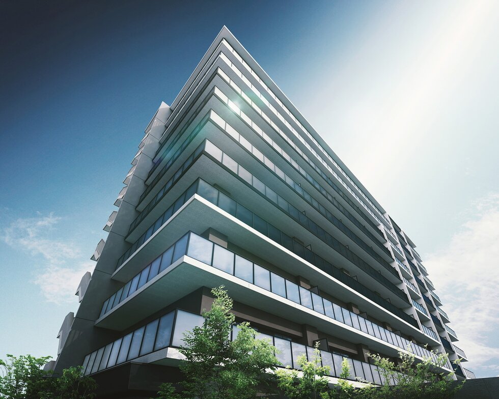 外観完成予想CG（見上げ）