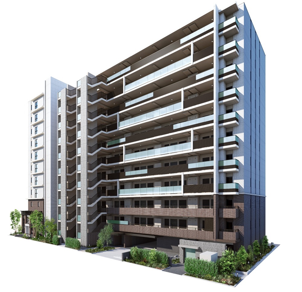 南側建物外観完成予想CG ※敷地内のみを表現