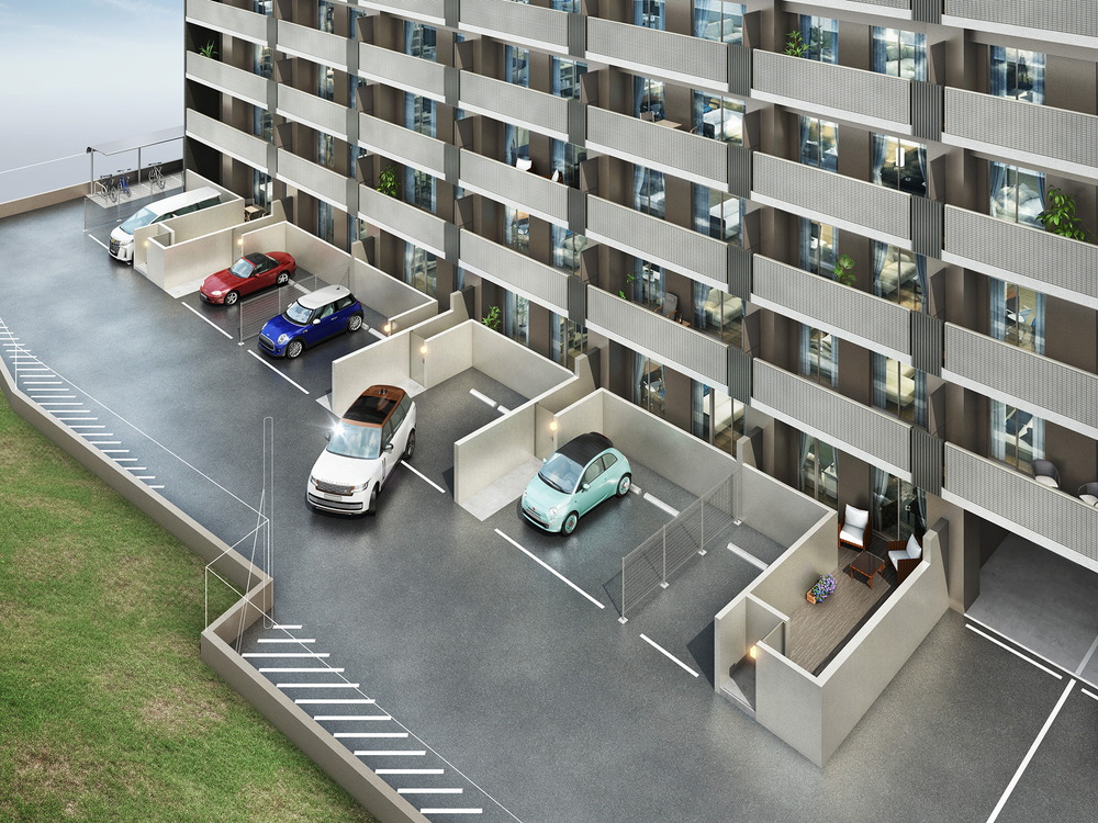 テラス・1階住戸専用駐車場完成予想図