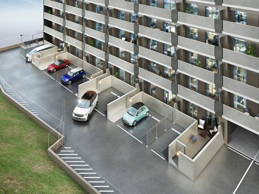テラス・1階住戸専用駐車場完成予想図