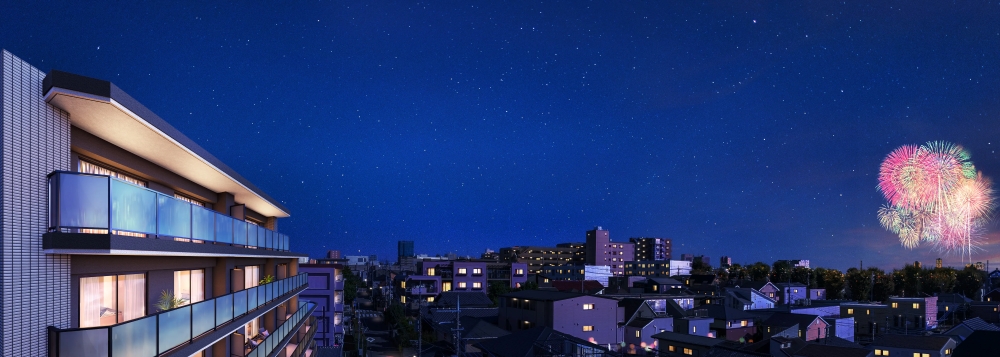 バルコニー完成予想図（夜景Version）