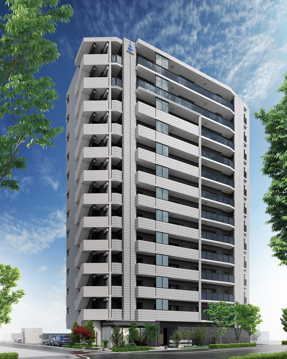 外観完成予想図（見上げ）