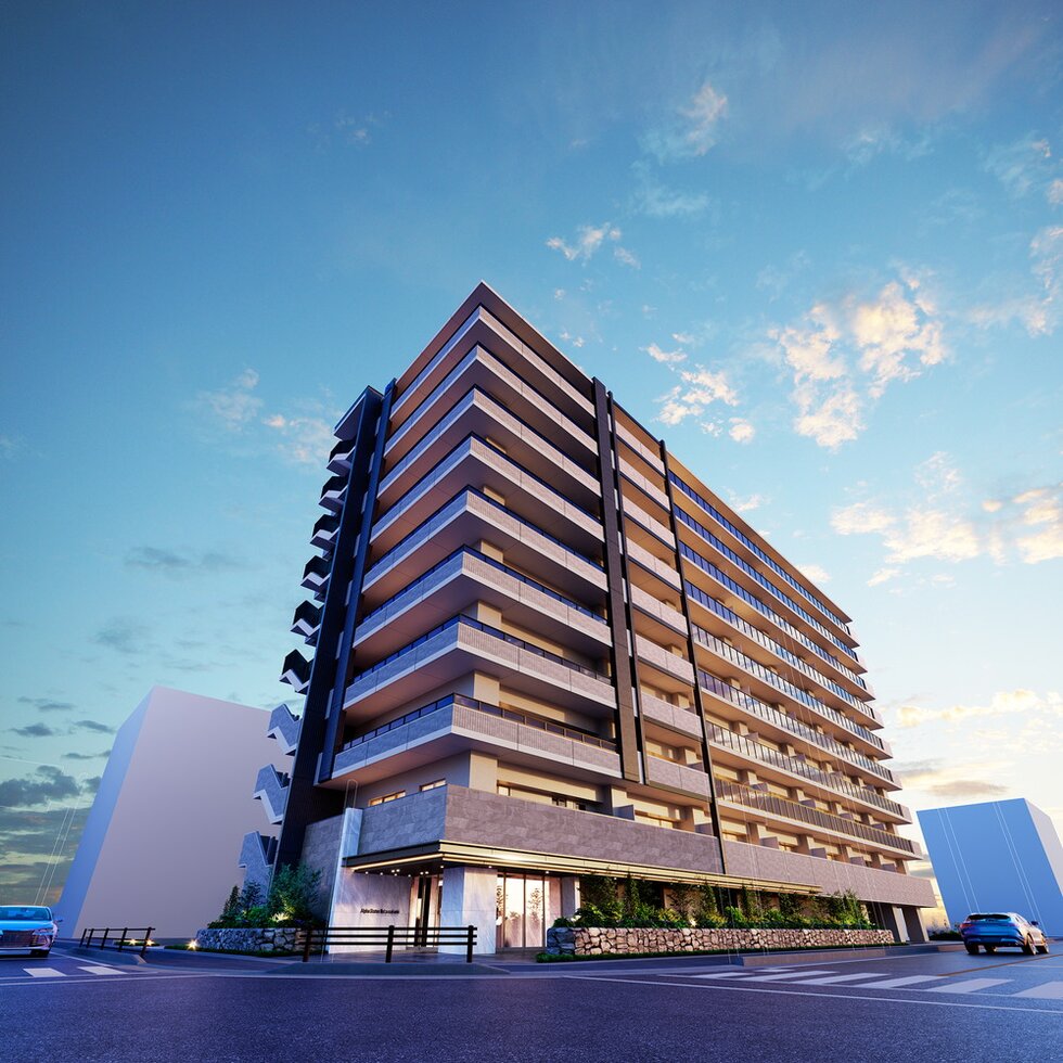 外観完成予想図（見上げ）