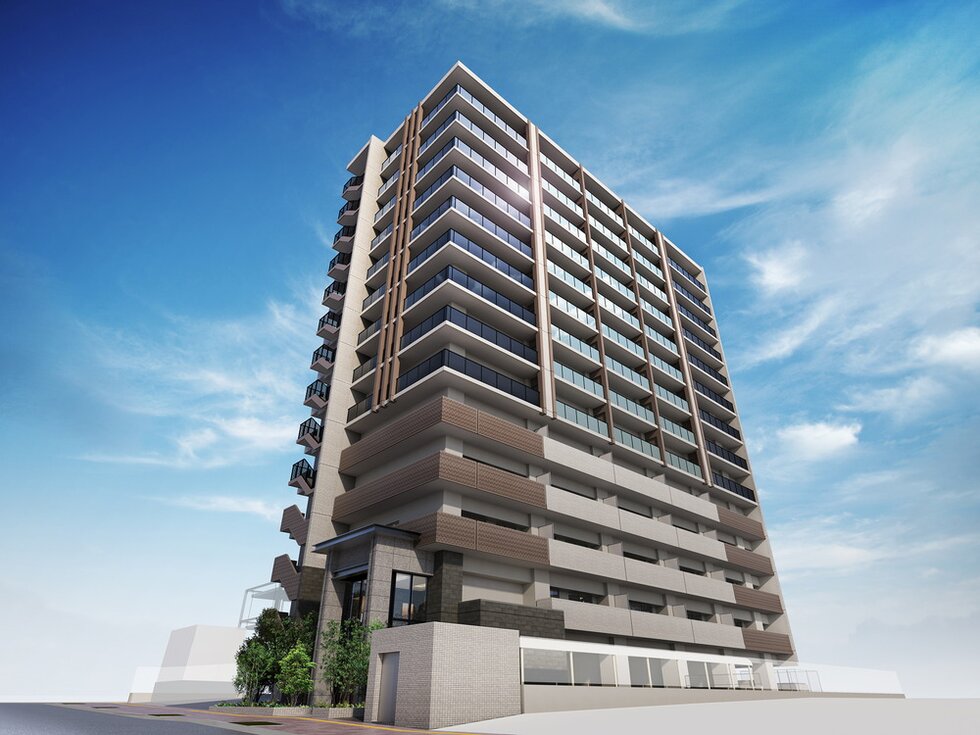 外観完成予想図（見上げ）