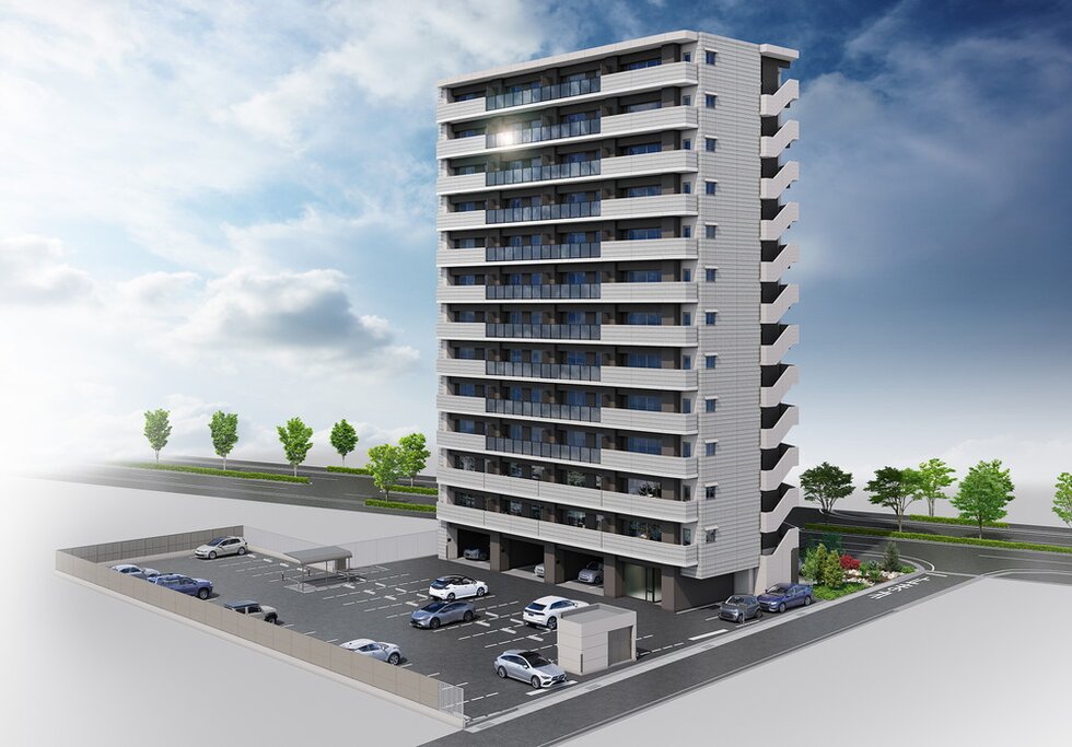 外観完成予想図（鳥瞰）