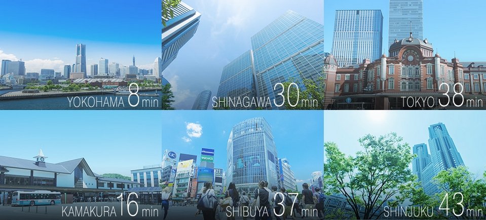 横浜や都心方面を直通で結ぶ、JR2路線利用。休日、鎌倉方面も気軽に出かけられる。