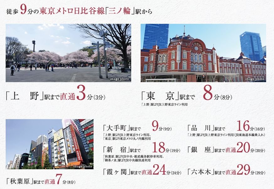 電車アクセス図(徒歩9分の東京メトロ日比谷線「三ノ輪」駅から)