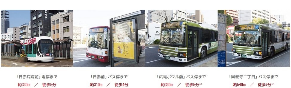 徒歩圏内に揃う公共交通機関