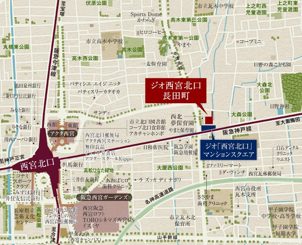 現地・マンションスクエア案内図