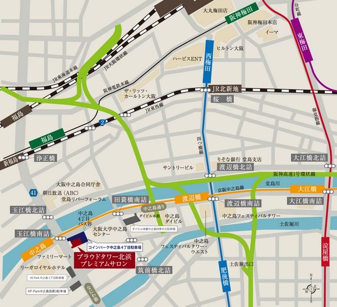 プレミアムサロン案内図(広域)