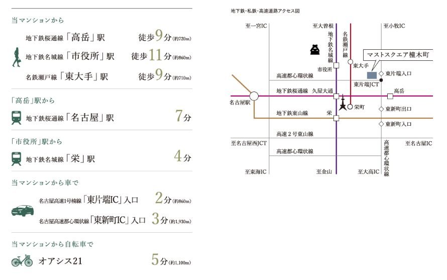 スムーズに、ダイレクトに、栄や名古屋駅へアクセス。