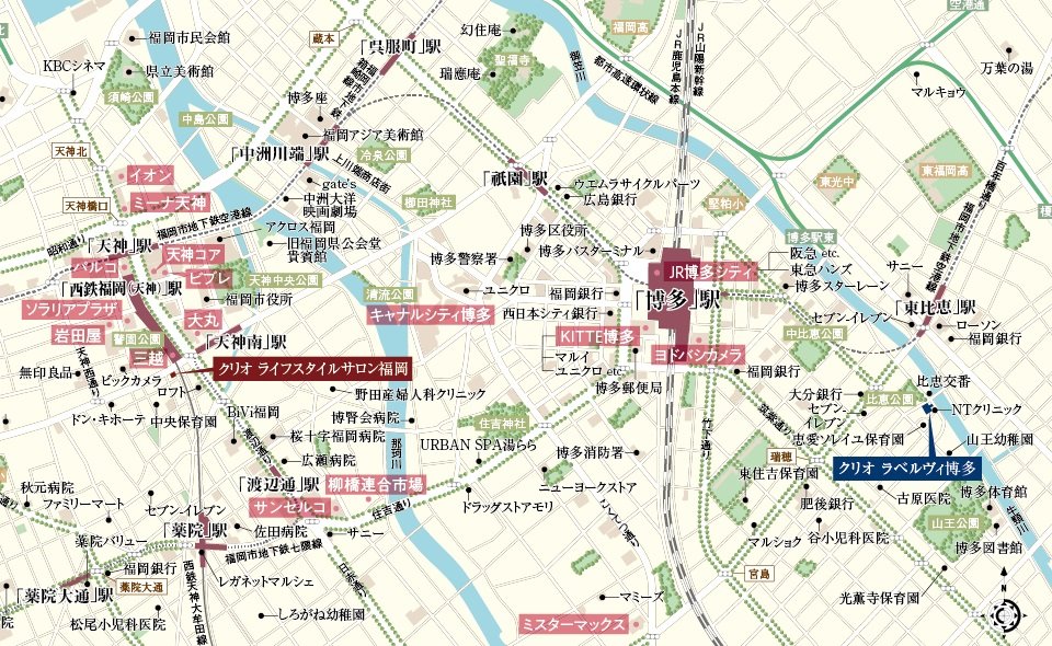 現地・ライフスタイルサロン福岡案内図