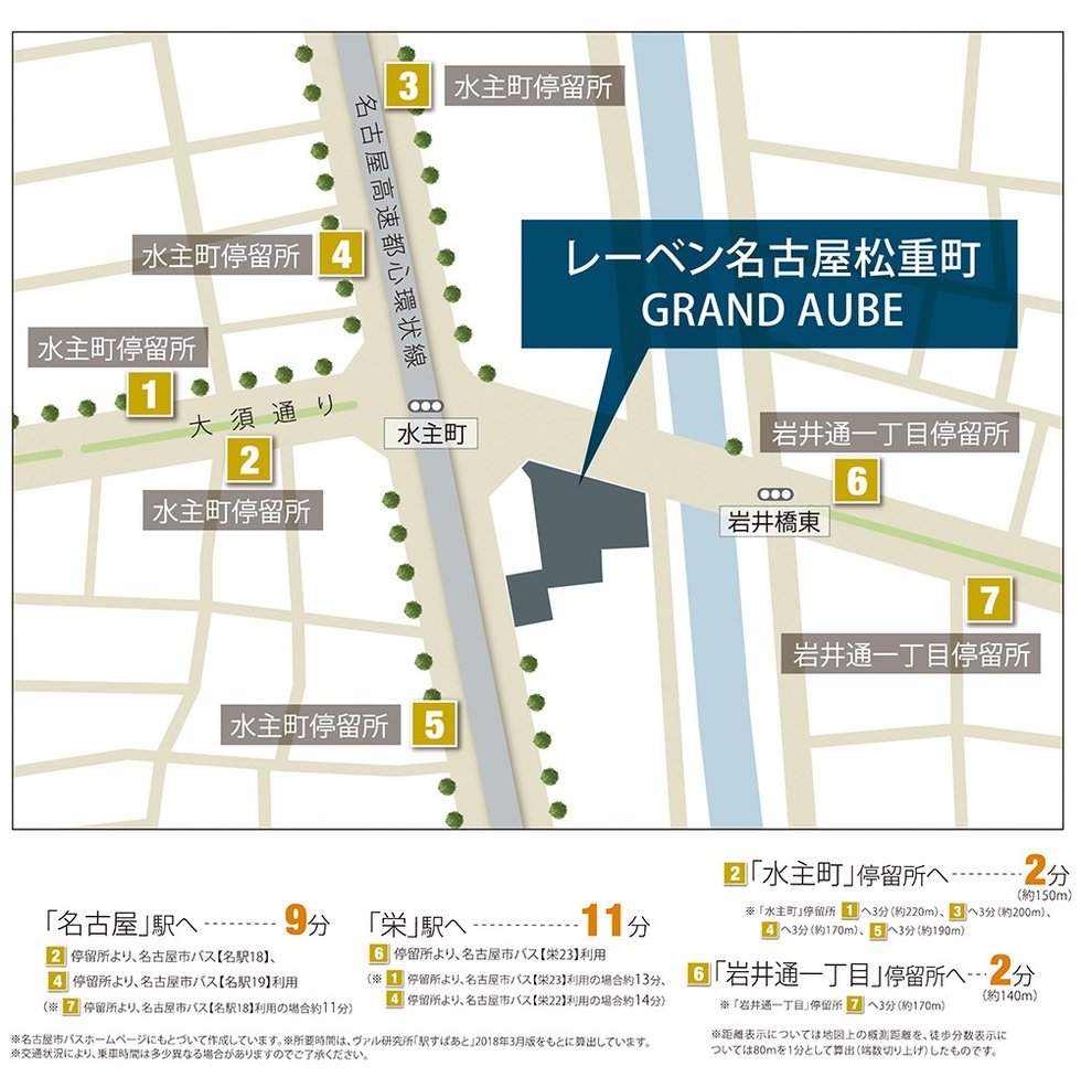 徒歩3分以内にバス停が充実。都心ならではの多彩なバスアクセス。