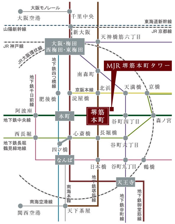 堺筋線・中央線「堺筋本町」駅直結1分