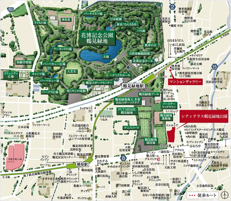 現地・マンションギャラリー案内図(広域)