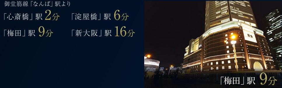 TRAIN ACCESS(御堂筋線「なんば」駅より)