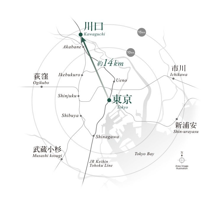 都心15km圏概念図